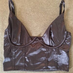 Faux Leather Crop Top NWOT